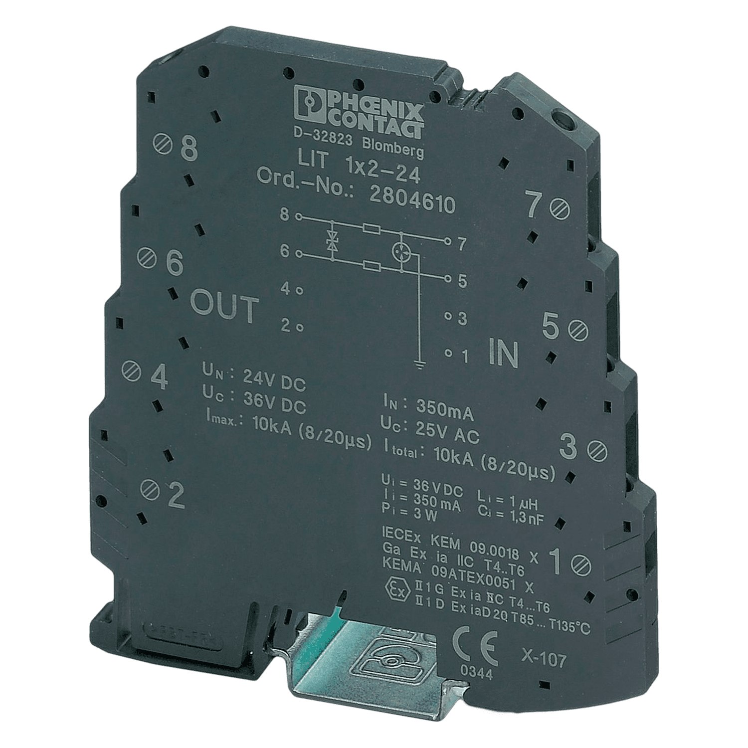 Proteccion de Sobretension Montaje DIN Clase III 20kA 2 Polos Phoenix Contact