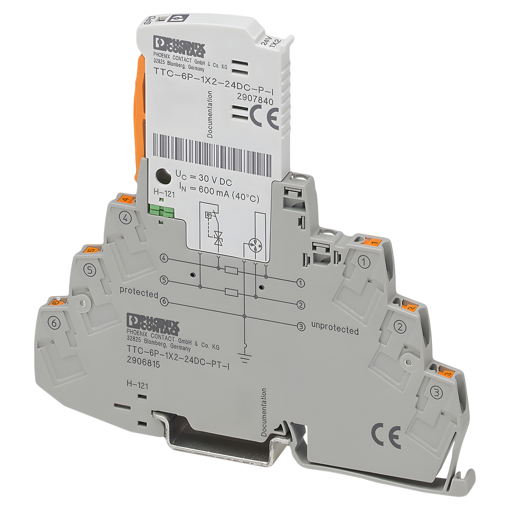 Borne TT Proteccion Sobretension 2P 20kA Clase III Phoenix Contact