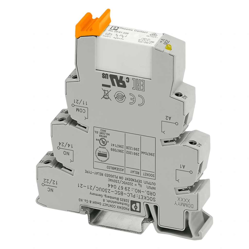 [28398] RELE PLC DOBLE INVERSOR ORO CON LED 230Vca/220Vc 2967141