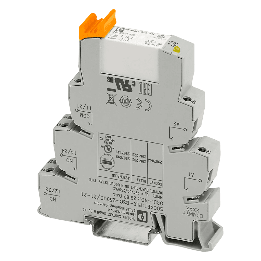 [28398] Relé PLC 2 Inversores Oro 230VCA/220Vc C/Led Phoenix Contact