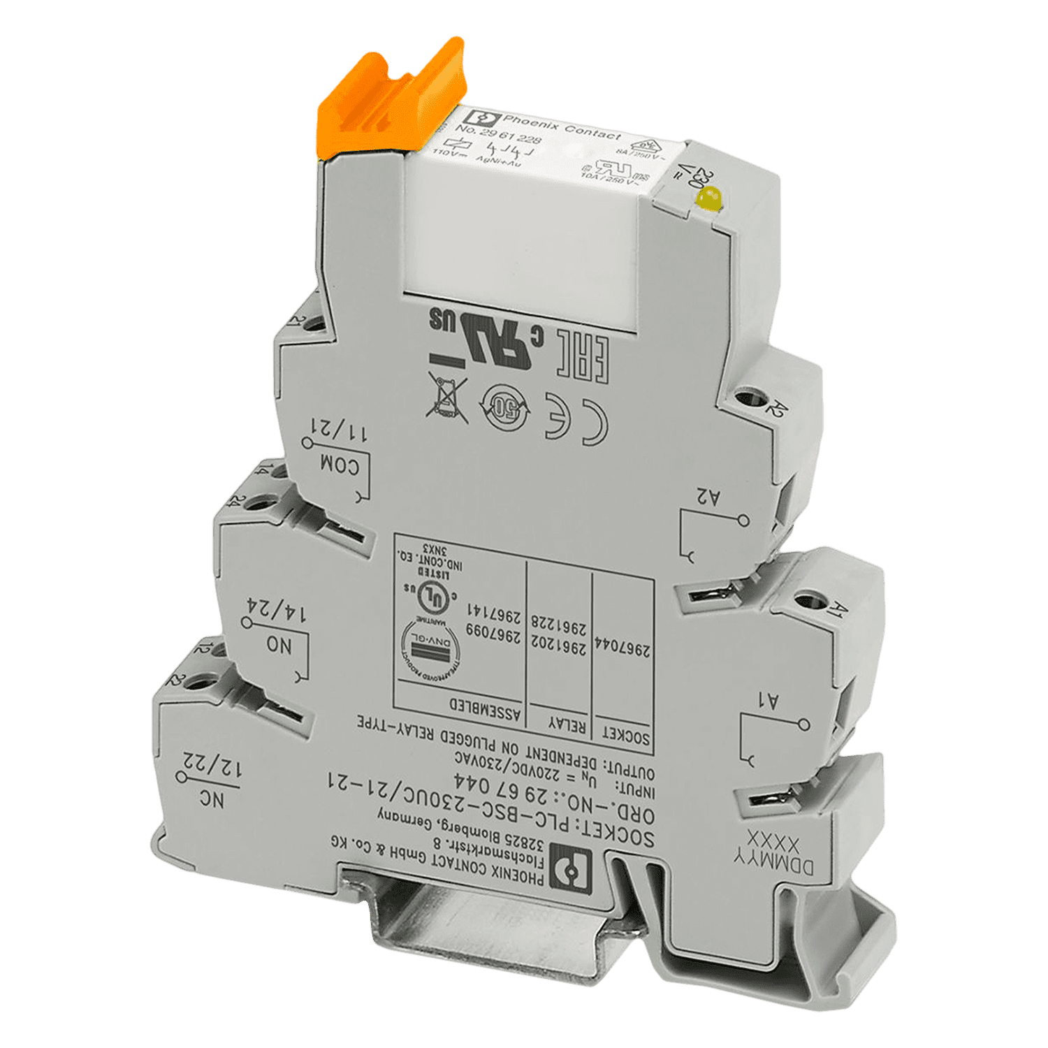 Relé PLC 2 Inversores Oro 230VCA/220Vc C/Led Phoenix Contact