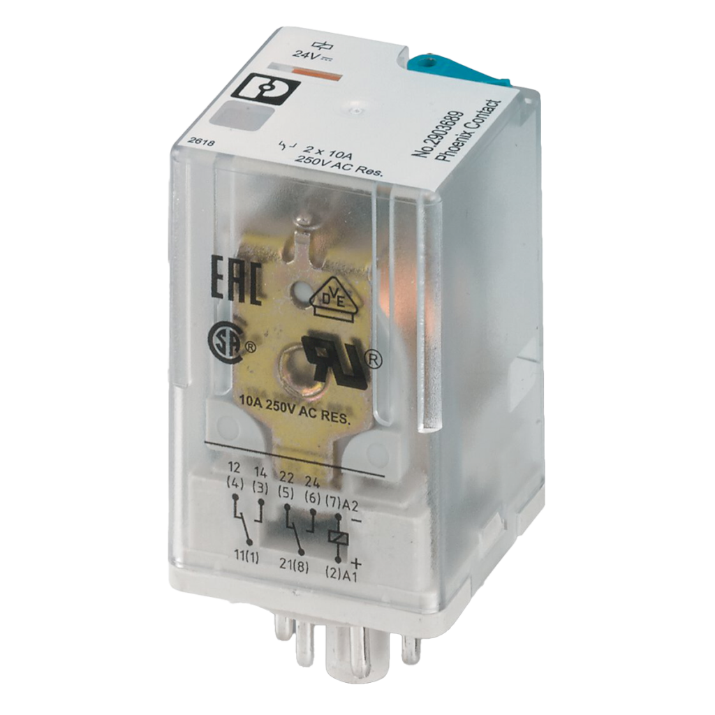 RELE 8 PINES 2 INVERSORES 24VCC (OR) ZOCALO STD REL-OR2/LDP- 24DC/2X21