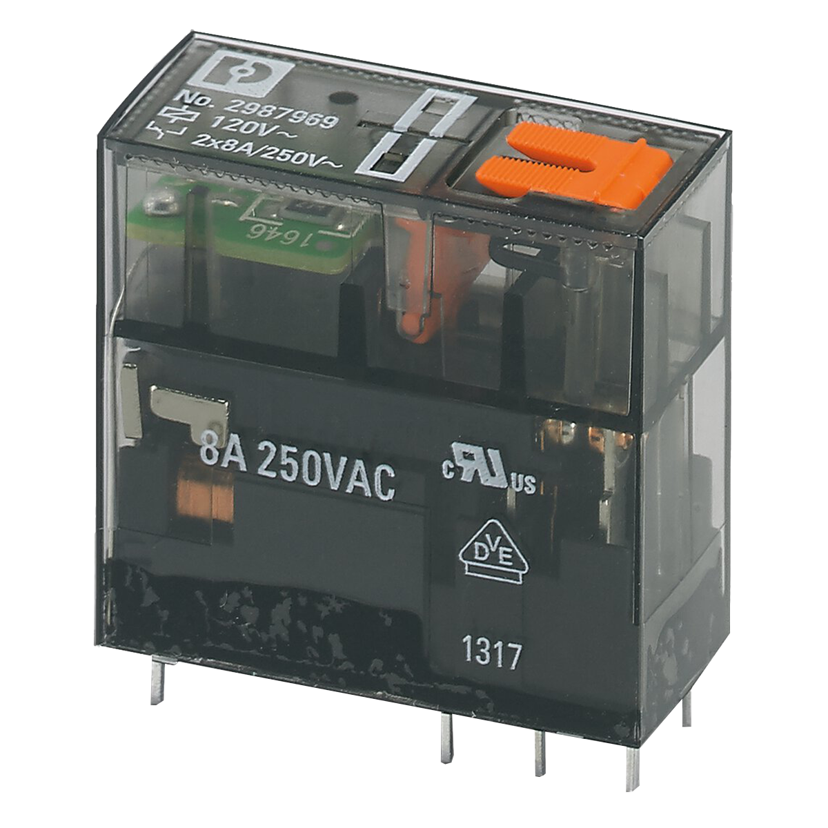 [30425] Relé MR 2 Inversor 120VCA 16A C/Led Phoenix Contact