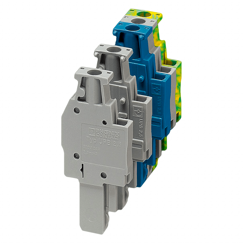 CONECTOR UNIP P/BORNES 2.5mm GRIS CON:DER C/TAPA UPBV 2,5/ 1-R