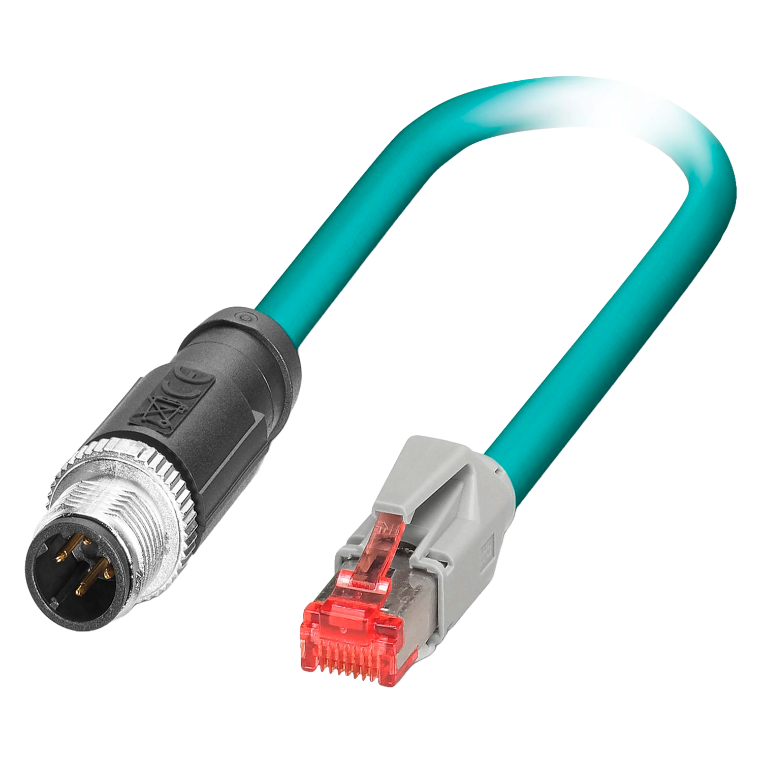 Cable de Red M12 RJ45 4P CAT5 2Mts IP67 Azul Phoenix Contact