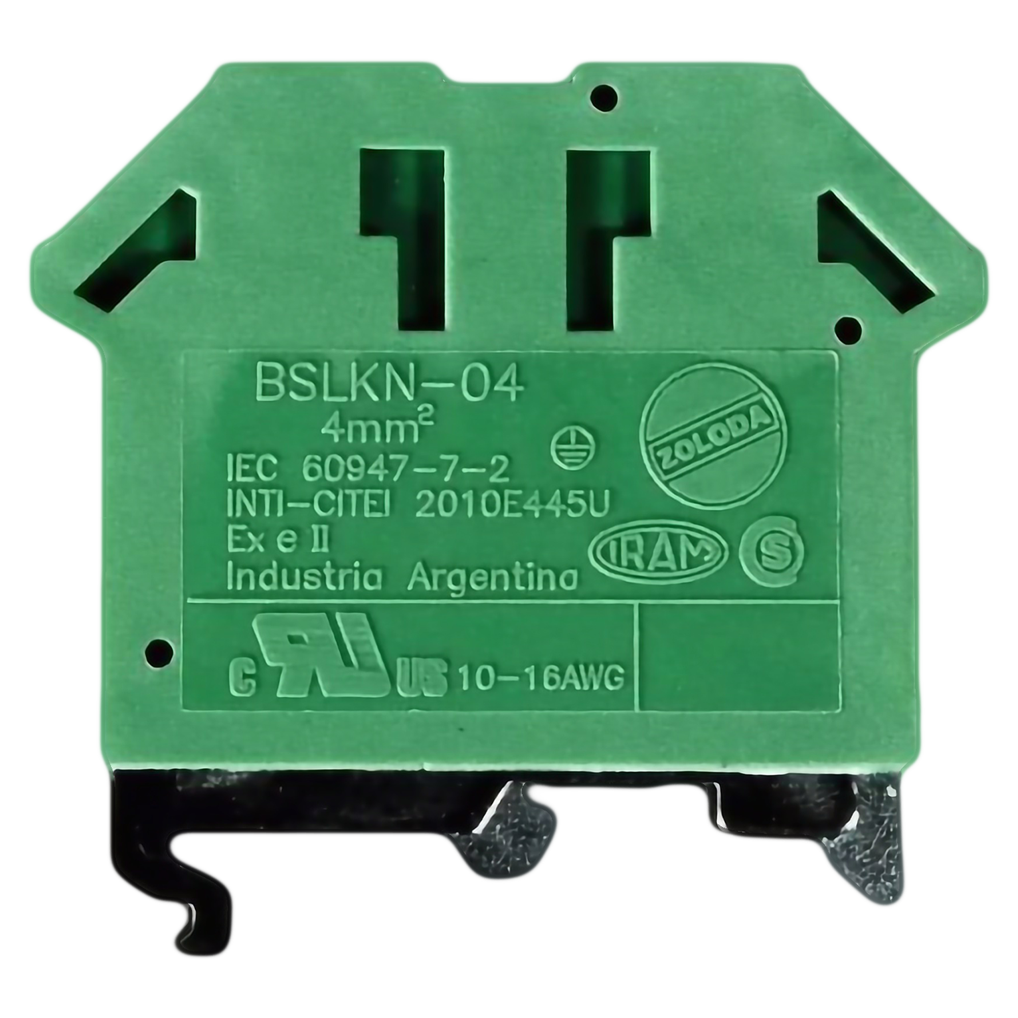 [10366] Borne BSLKN de Puesta a Tierra 4mm P/Riel 32-35mm Zoloda