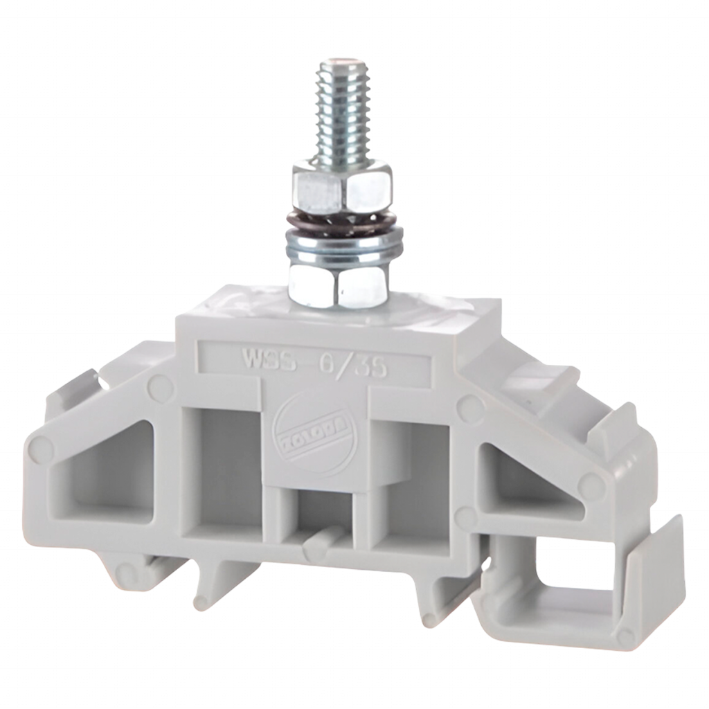 [14132] MonoBorne Extraible C/Bulón 6mm2 P/Riel Din Zoloda