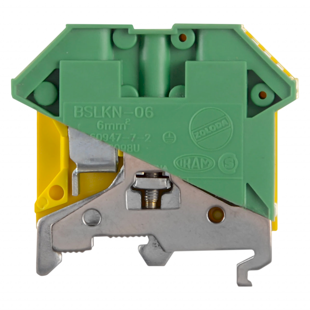 [14565] Borne Puesta Tierra P/2,5-6mm2 A Tornillo 1 Piso 41 A Verde-Amarillo Zoloda