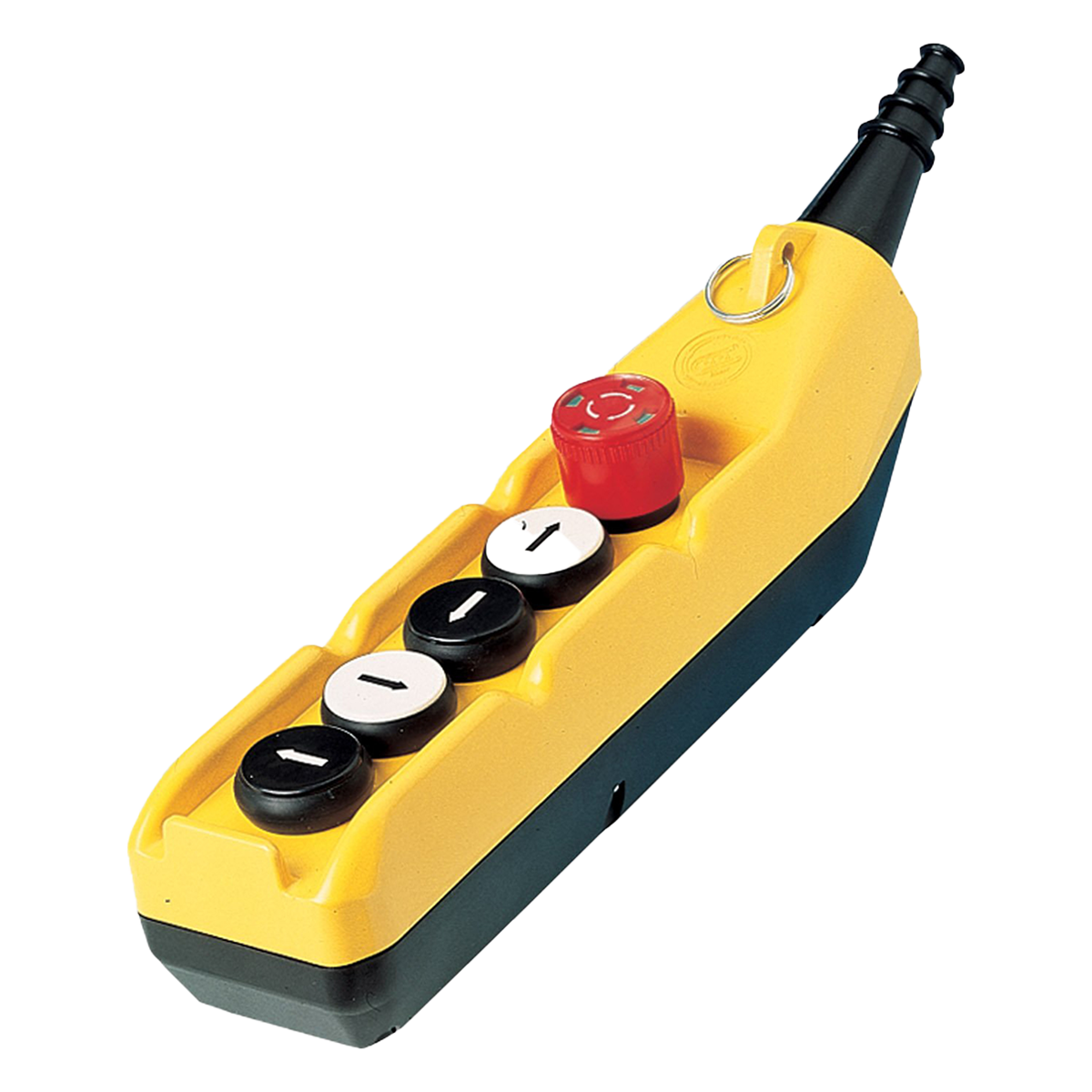 [16262] Caja Colgante Termoplástico PL05 4 Pulsadores Salientes + Parada Emergencia 1NA Steck Electric