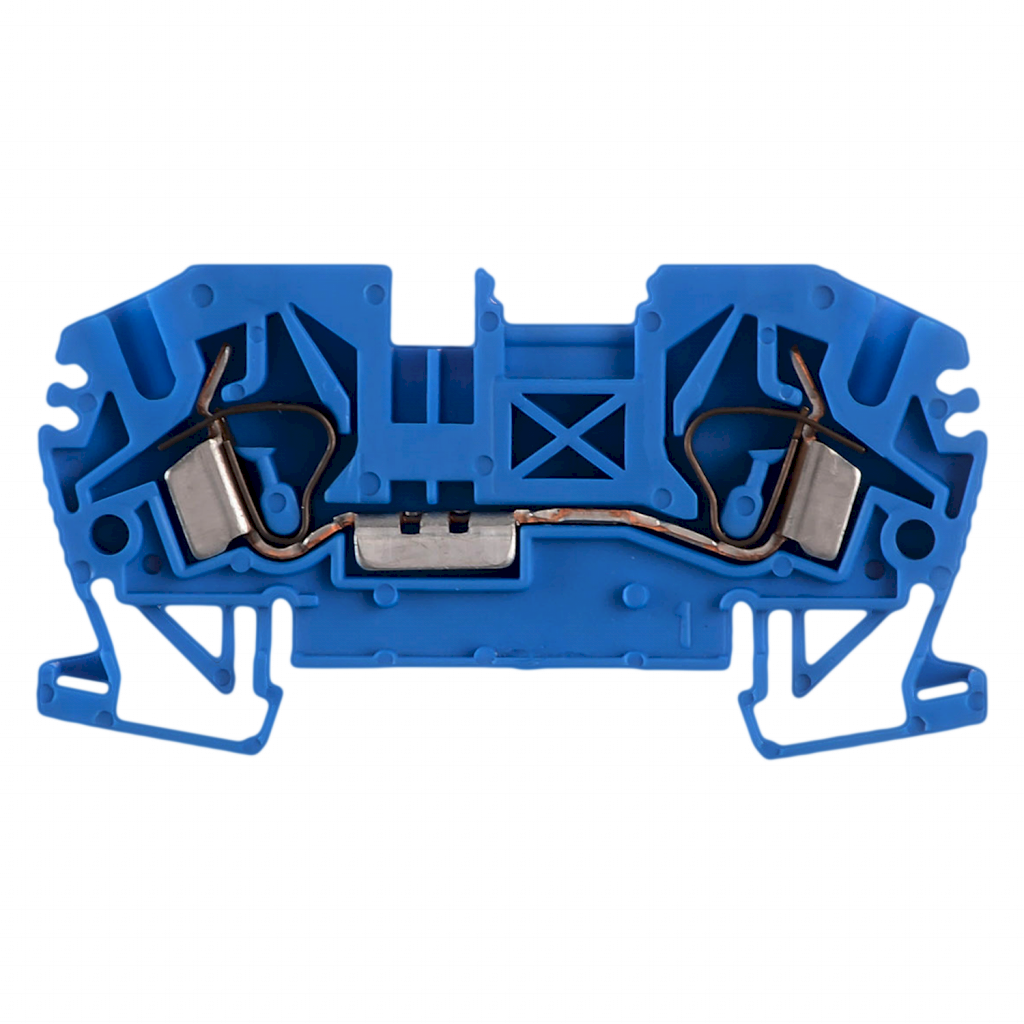 BORNE BKF A RESORTE PARA CABLE 2.5mm AZUL BKF-2,5-AZ