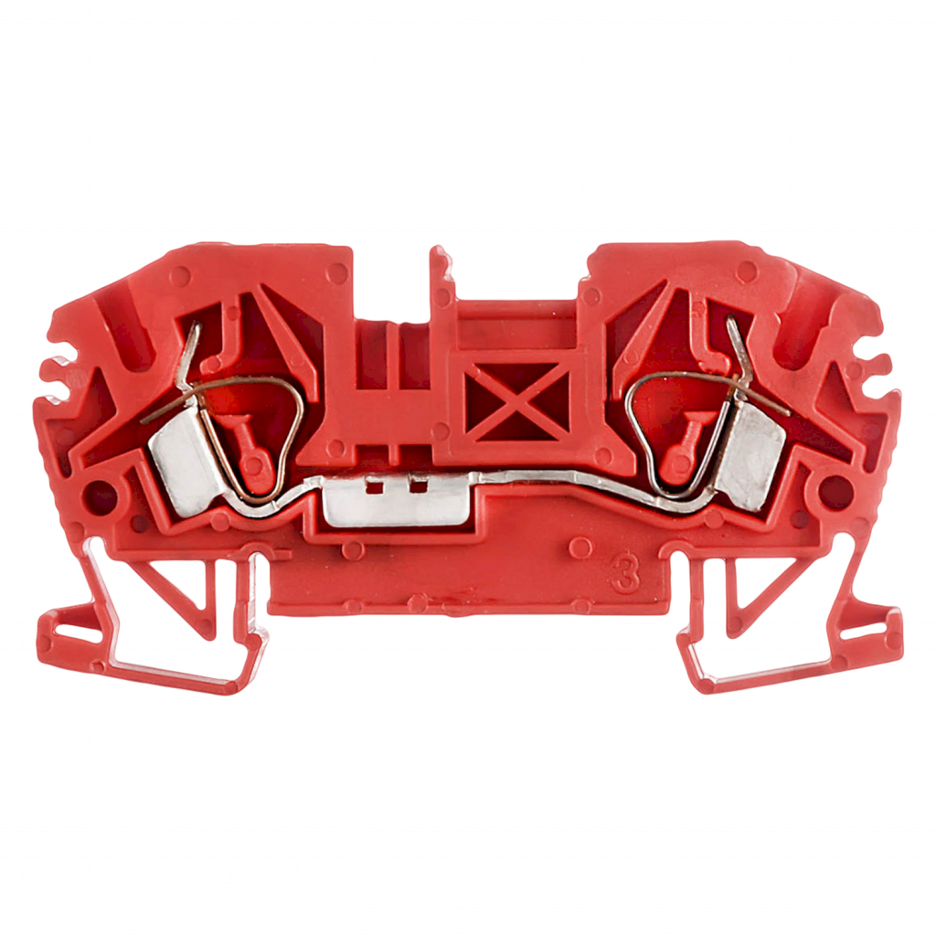 BORNE BKF A RESORTE PARA CABLE 2.5mm ROJO BKF-2,5-RO