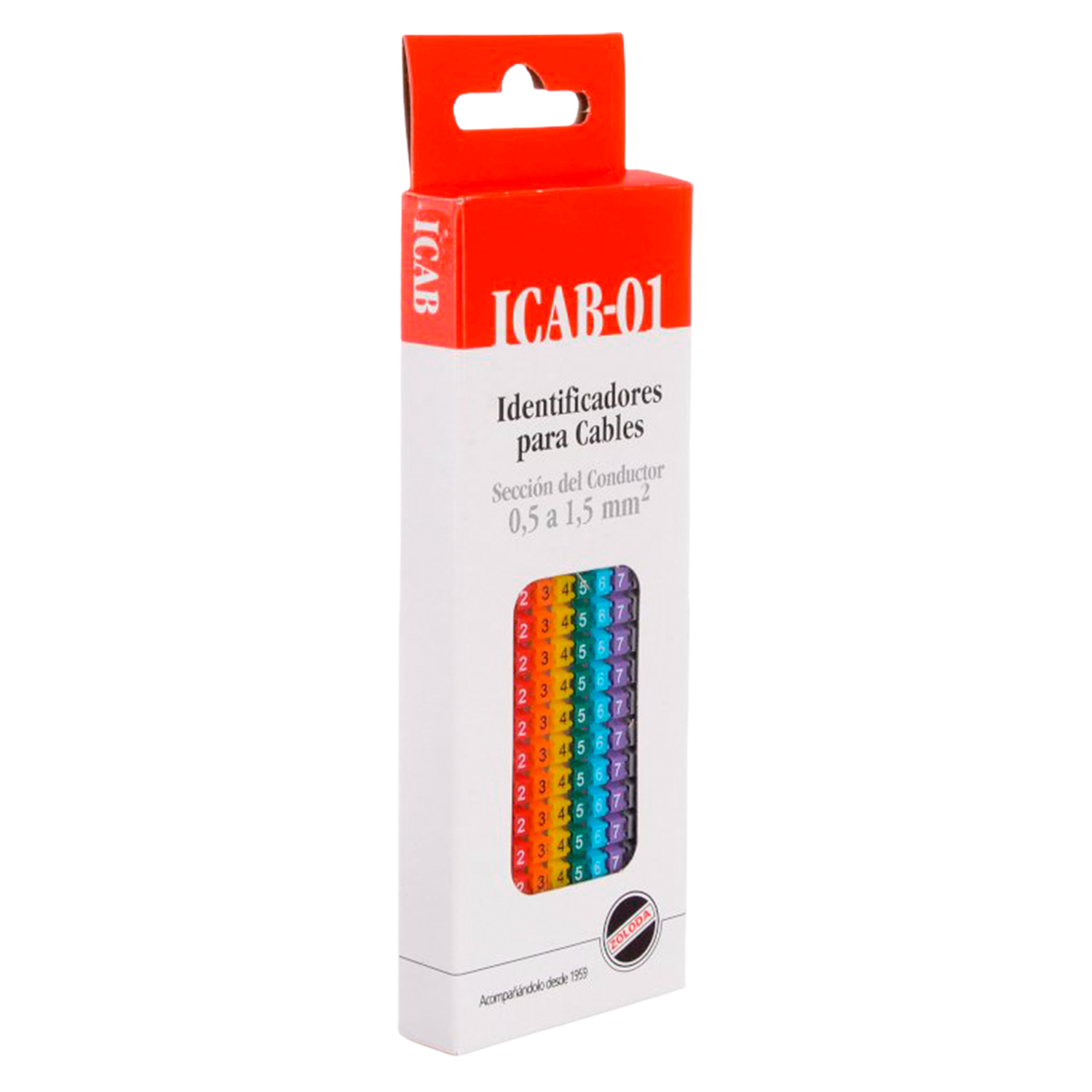 [18472] Identificadores Multicolor P/Cable 0,5-1,5mm2 Números 0-9 Zoloda