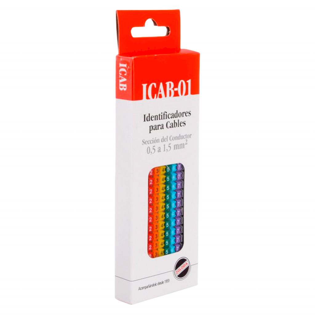 Identificadores P/Cable Amarillo,Azul,Blanco,Gris,Marron,Naranja,Negro,Rojo,Verde,Violeta Números 0-9 Zoloda