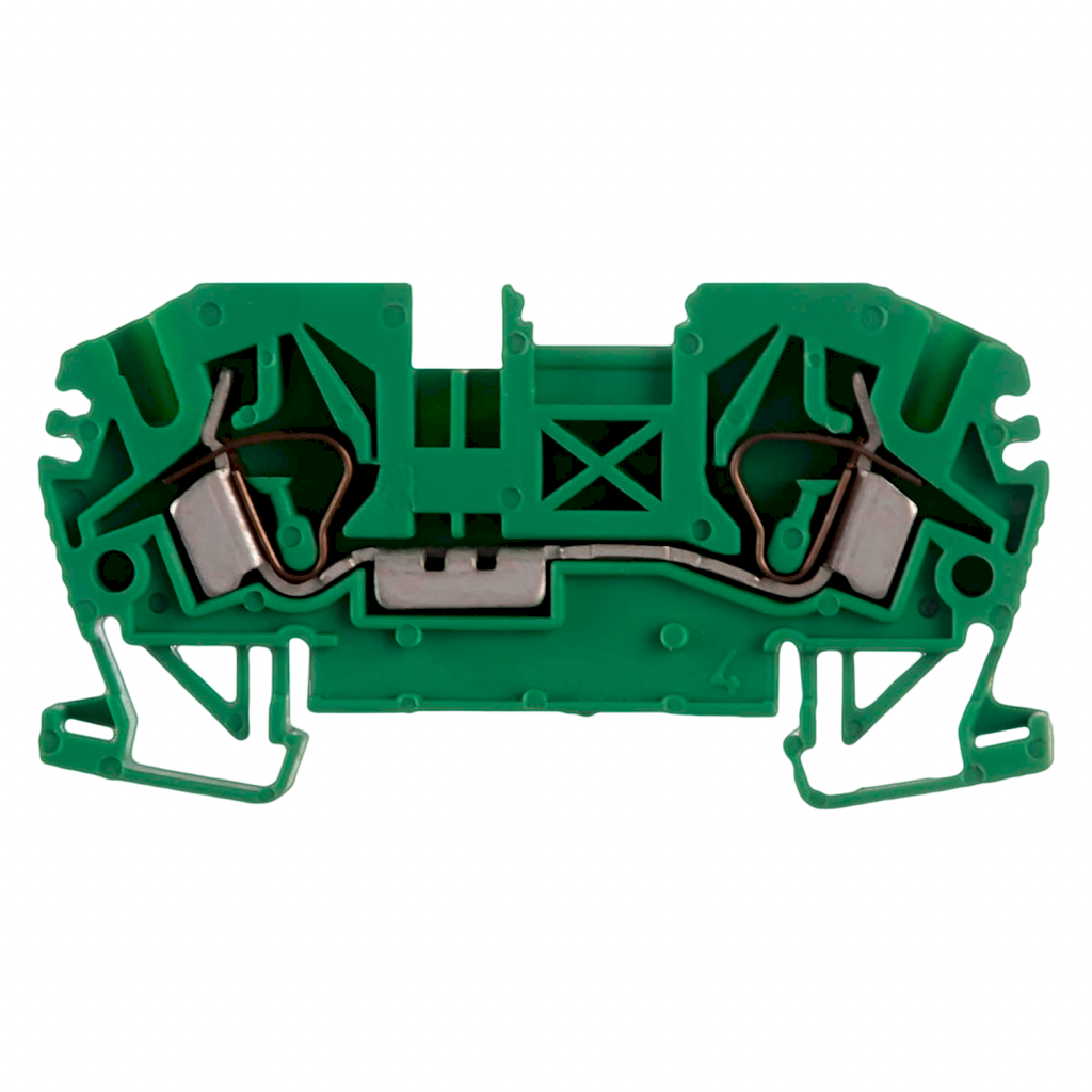 BORNE BKF A RESORTE PARA CABLE 2.5mm VERDE/AMARI 120.032