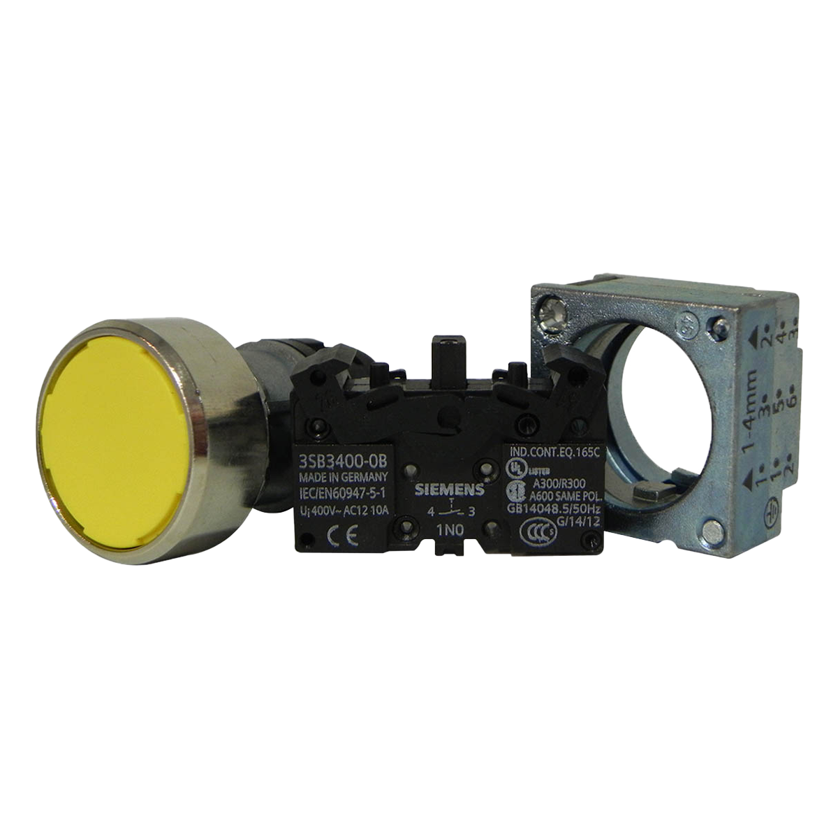 [5623] Pulsador 3SB3 Metálico Amarillo 1NA Siemens