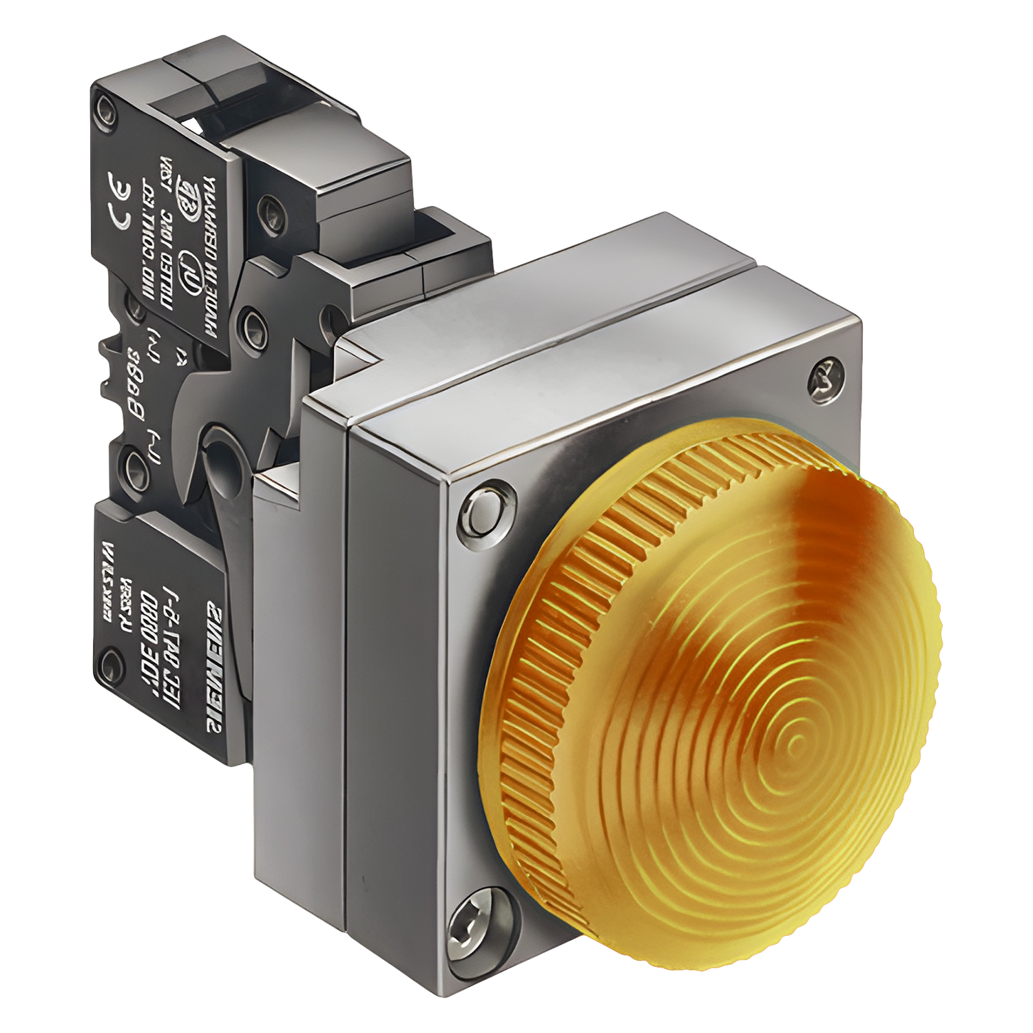 [5683] Ojo de Buey Metal Plástico Completo 220VCA 22mm Amarillo Siemens