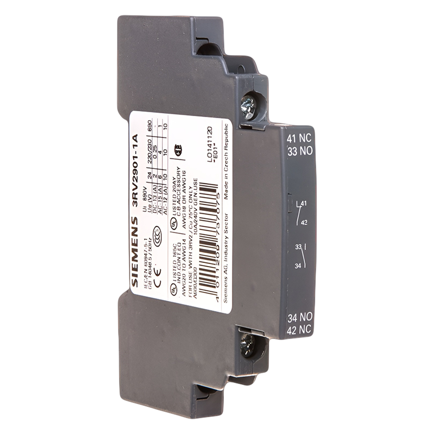 [25178] Contacto P/GM Innovation Tornillo Lateral 3RV2 1NA+1NC Siemens