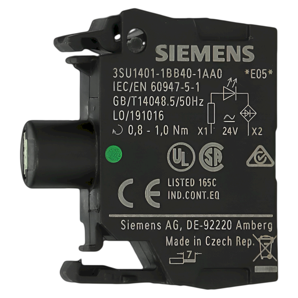 [22837] Bloque Led 3SU ACT C/Led 24VCC/CA Verde Siemens