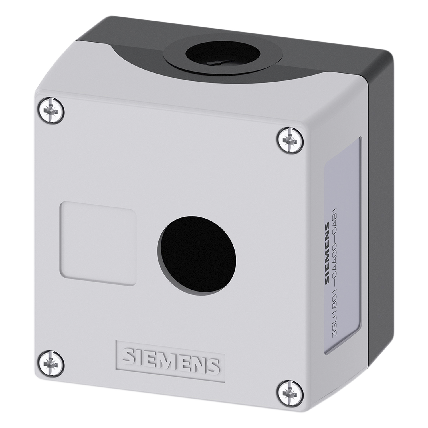 [22952] Caja Pie de Maquina PVC Gris 1 Orificio Siemens