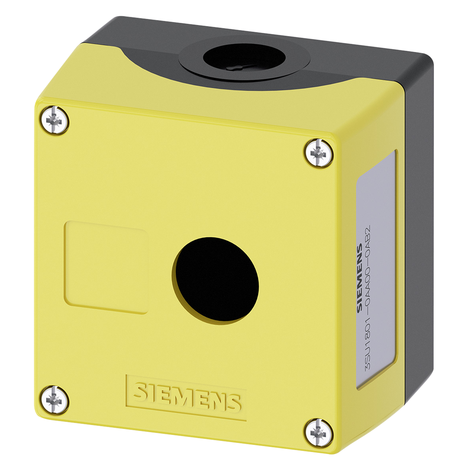 [22953] Caja Pie de Maquina Plástico Amarillo 1 Orificio Siemens