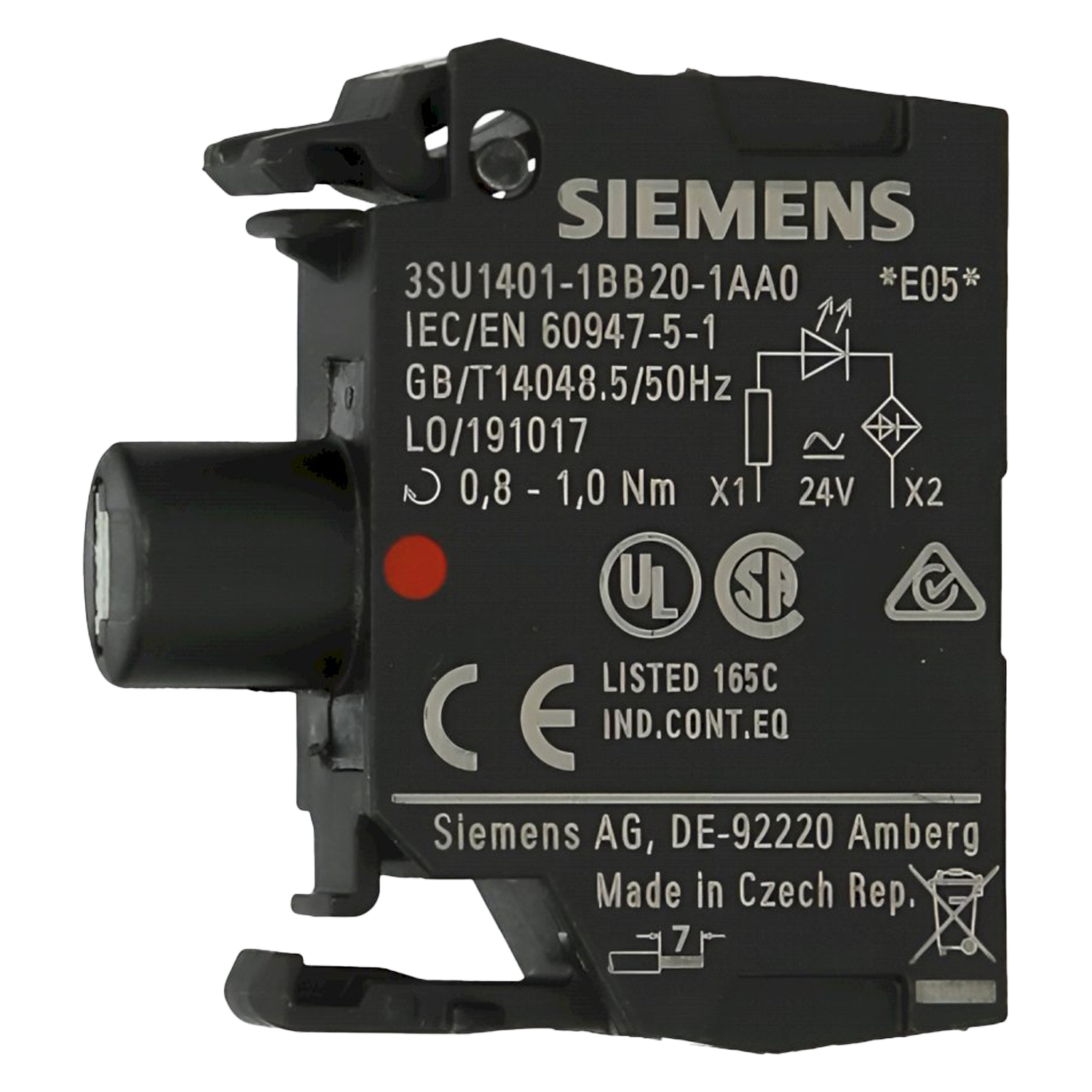 [23069] Bloque Led 3SU ACT C/Led 24VCC/CA Rojo Siemens