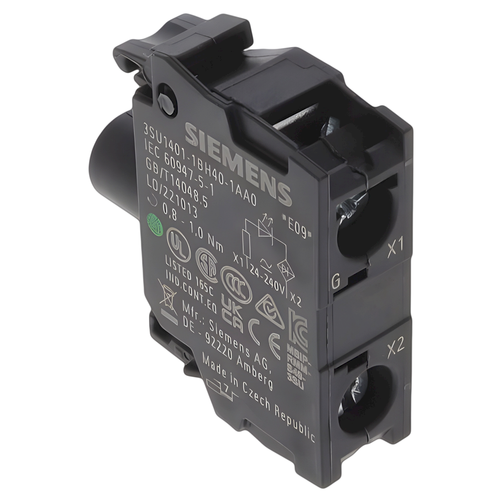 PORTALAMPARAS ACT CON LED 24-240VCA/CC VERDE 3SU1401-1BH40-1AA0