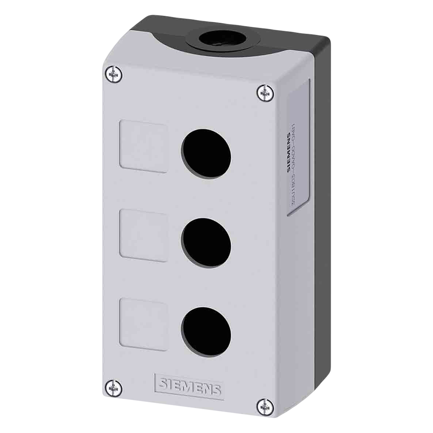 [24164] Caja Pie de Maquina PVC Gris 3 Orificios Siemens