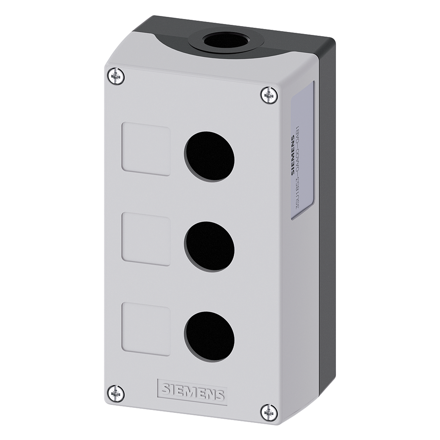 [24170] Caja Pie de Maquina Metal Gris 3 Orificios Siemens