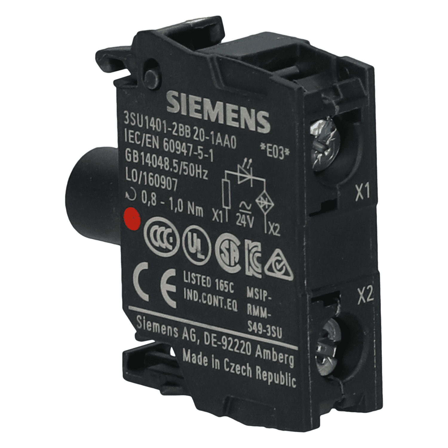 [26173] Bloque Led 3SU ACT P/Caja C/Led 24VCC/CA Rojo Siemens