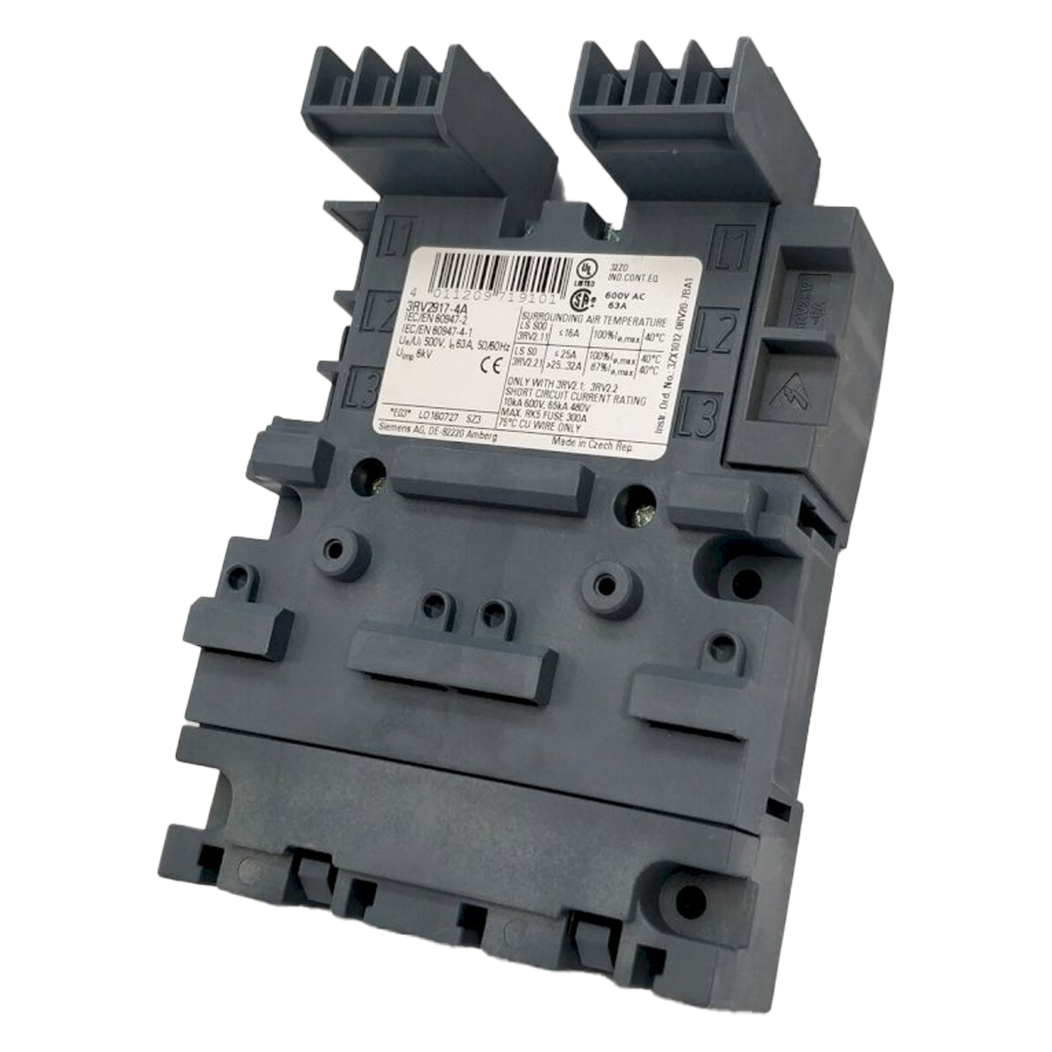 [25154] Base Colectora Ampliación 3RV2 63A 380VCA 3 Fases Siemens