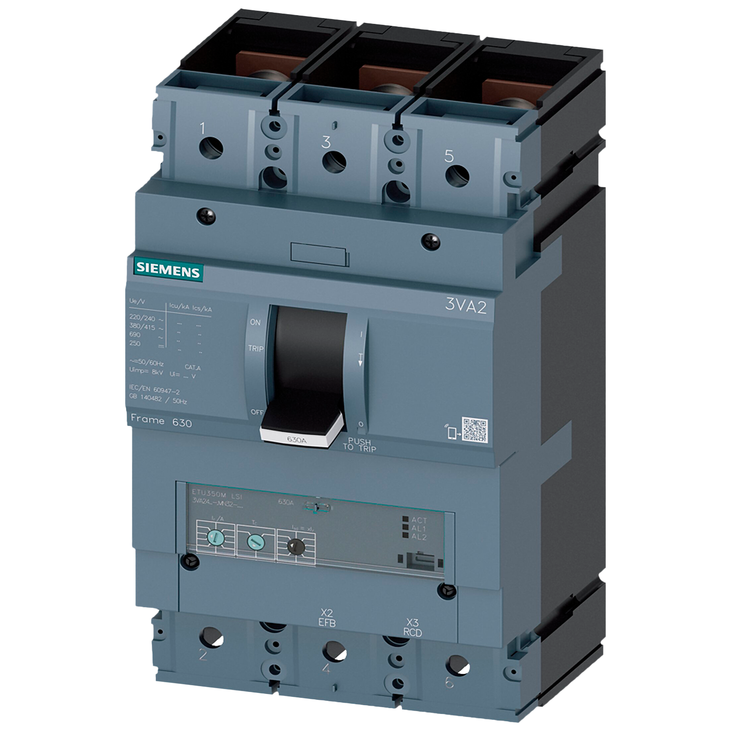 [24455] Interr. ETU320LI 3P 630A 220/380VCA Siemens