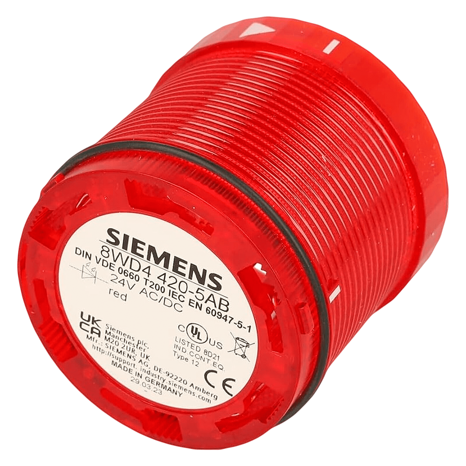 Elemento de Luz 24VCA/VCC Encastrable a Base o Elemento Luminoso Rojo Siemens