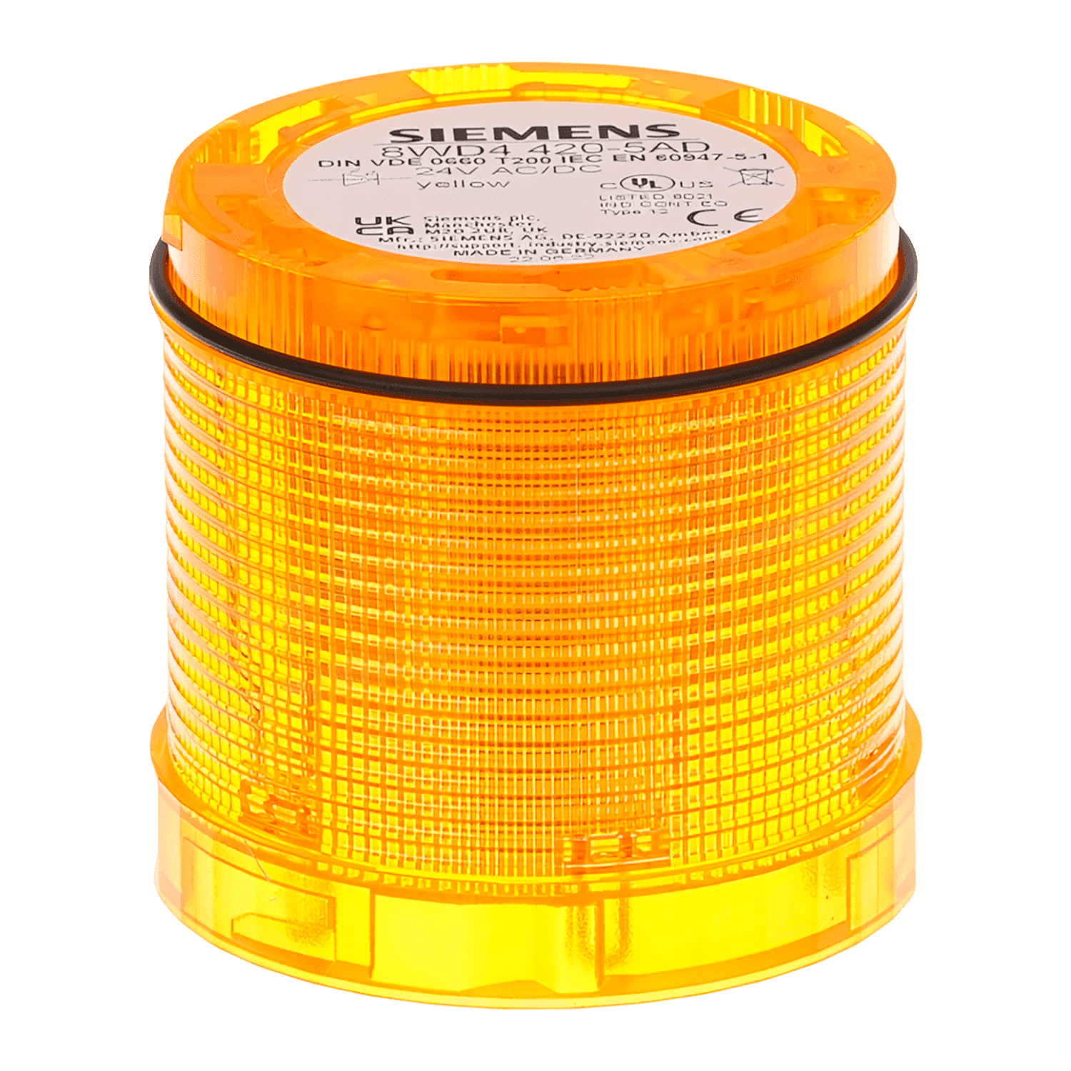 Elemento de Luz 24VCA/VCC Encastrable a Base o Elemento Luminoso Amarillo Siemens