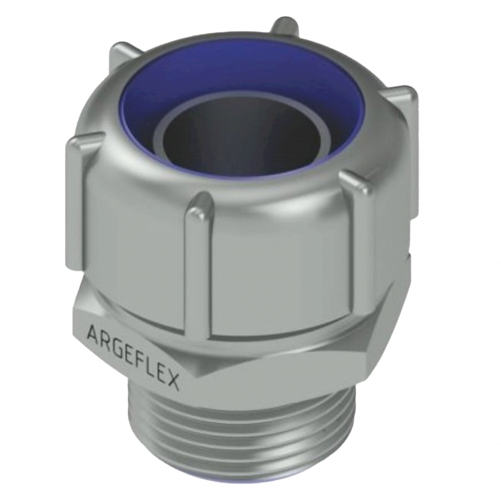 Conector Recto P/Flexible 1/2" 12,7mm Gris Argenflex