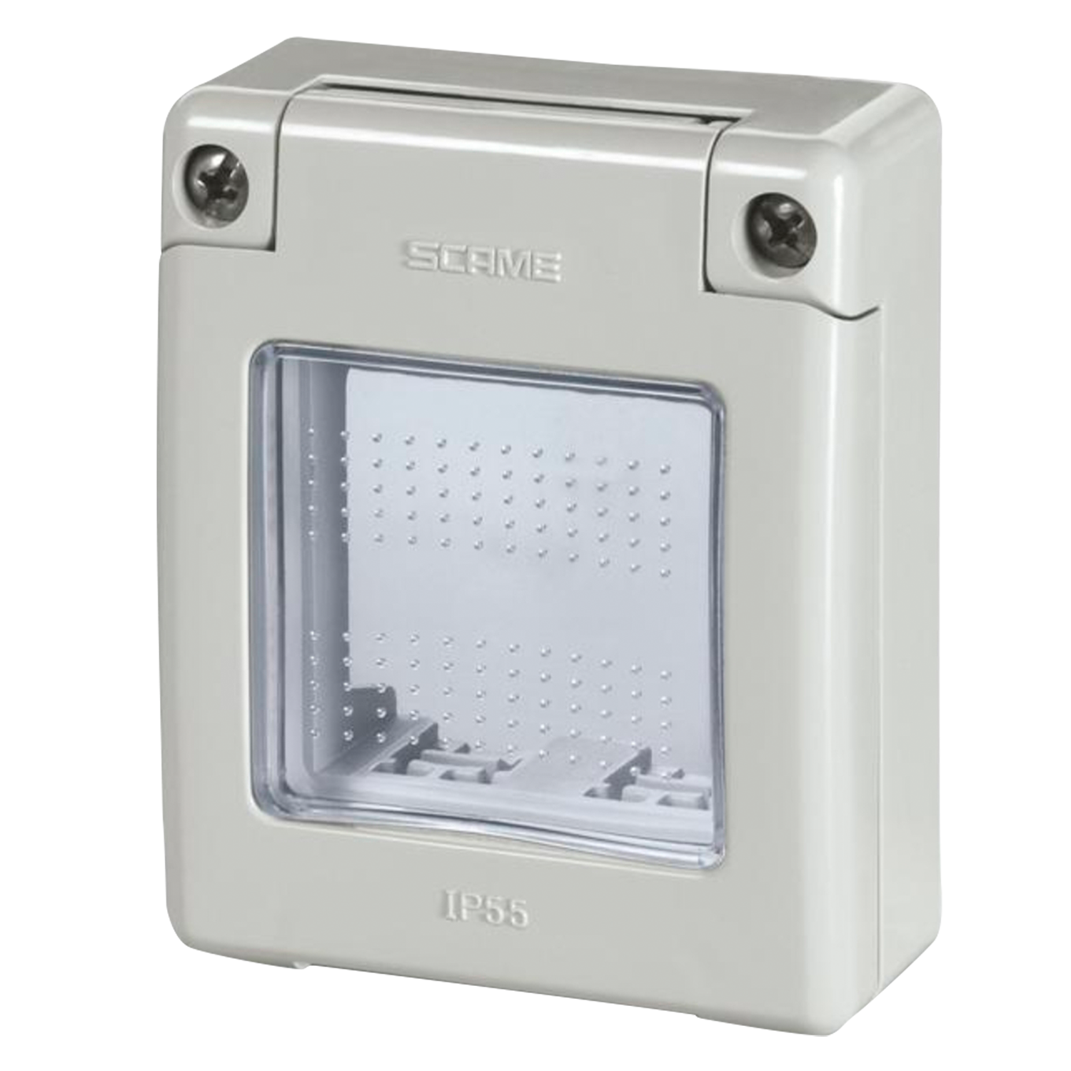 [8409] Adaptador P/Montaje Plástico 2 Módulos Gris Scame