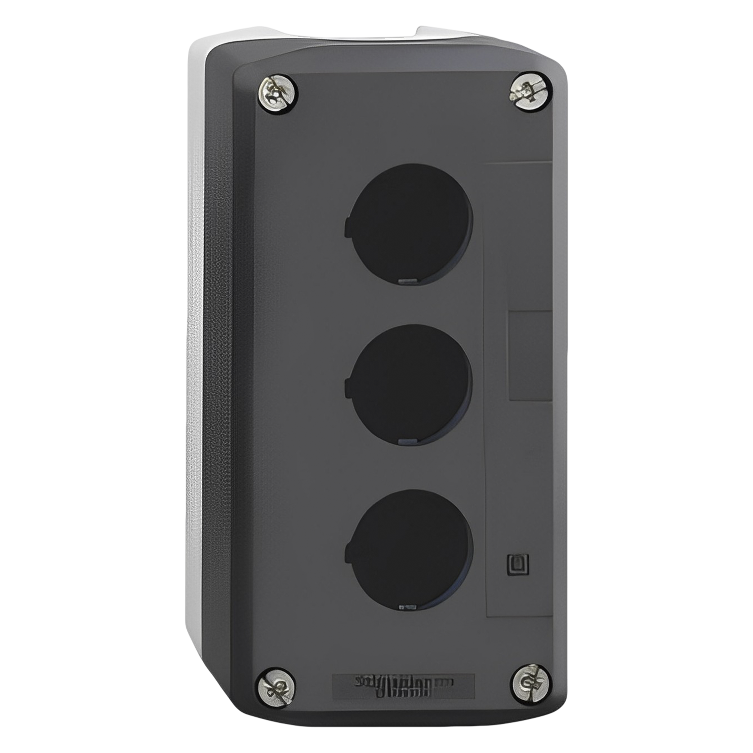 [10645] Caja Pie de Maquina Policarbonato Gris 3 Orificios Schneider Electric