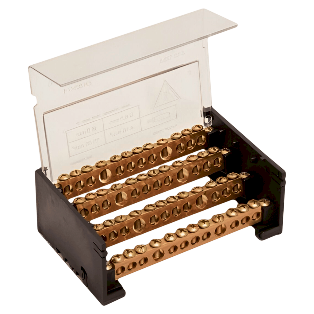 REPARTIDOR TETRAPOLAR 12/125 AMP. C/TAPA -PROF- 4-12-125AP