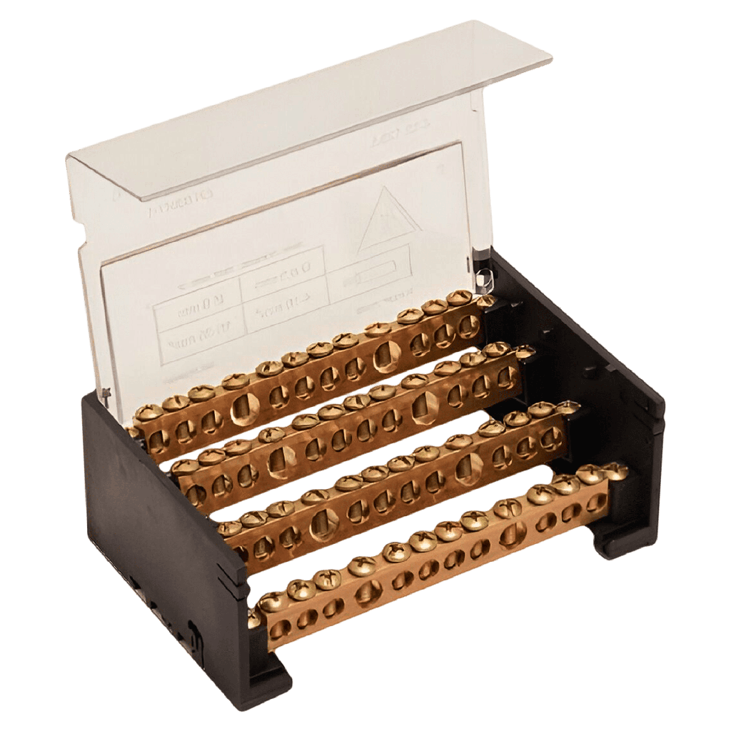 [8999] Repartidor Tetrapolar 12/125A C/Tapa Profesional Elent