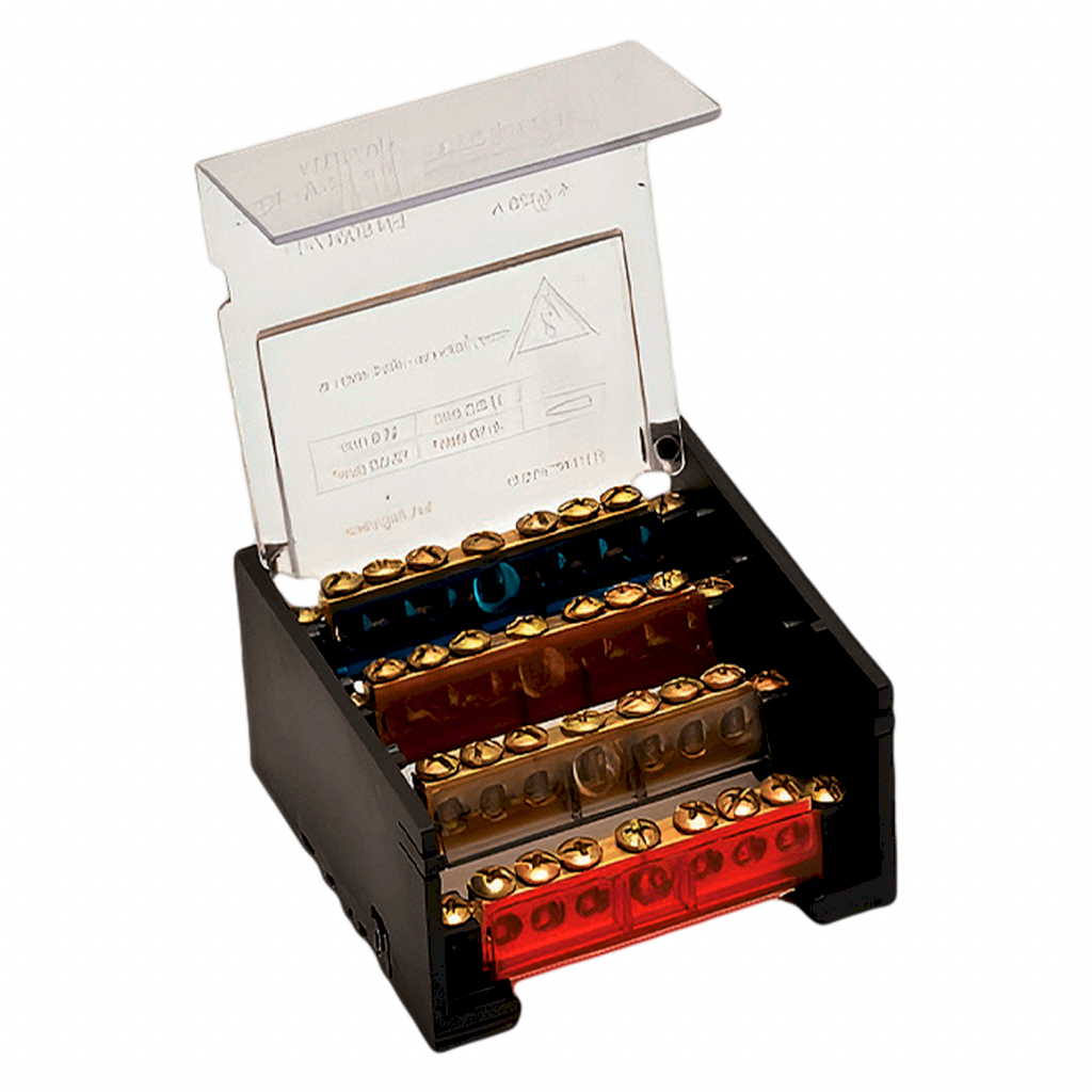 REPARTIDOR TETRAPOLAR 7/125 AMP. C/TAPA - STD - 4-7-125AS