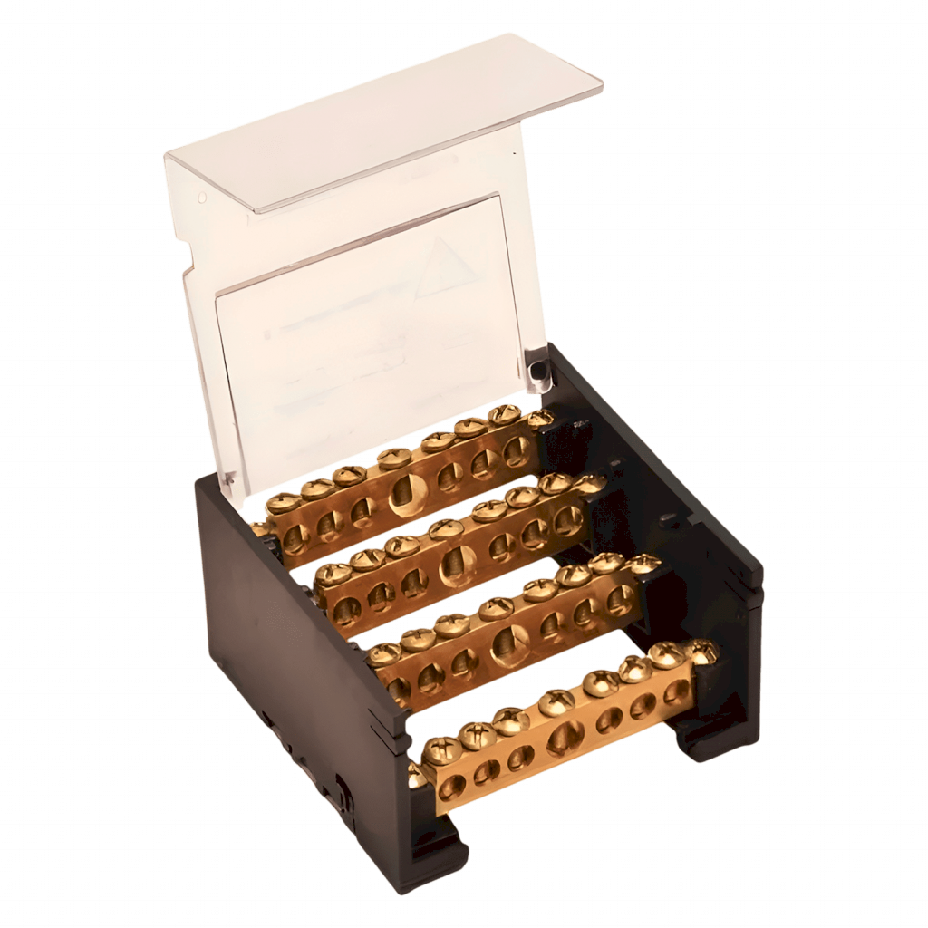 REPARTIDOR TETRAPOLAR 7/125 AMP. C/TAPA - PROF - 4-7-125AP