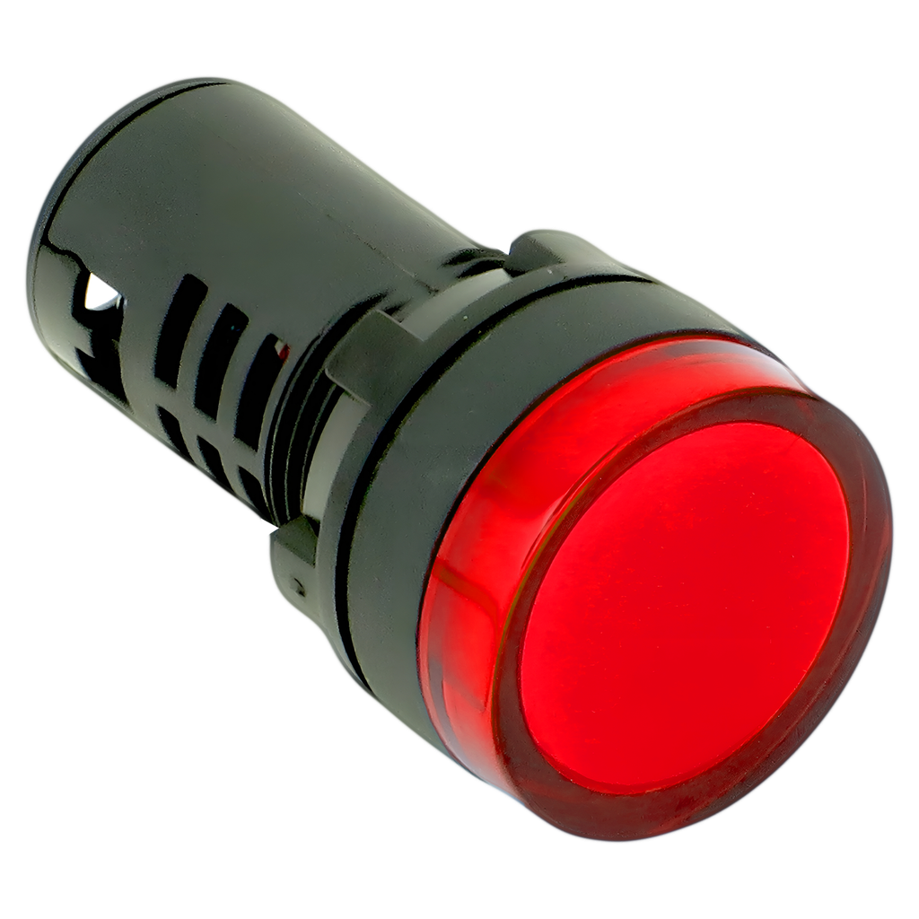 [16102] Ojo de Buey Plástico Multiled 220VCA 22mm Rojo Tea