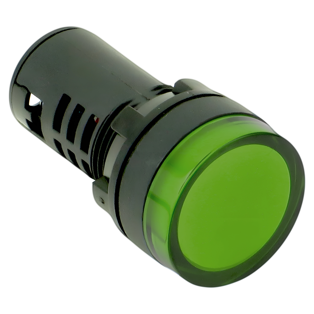 [16139] Ojo de Buey Plástico Multiled 220VCA 22mm Verde Tea