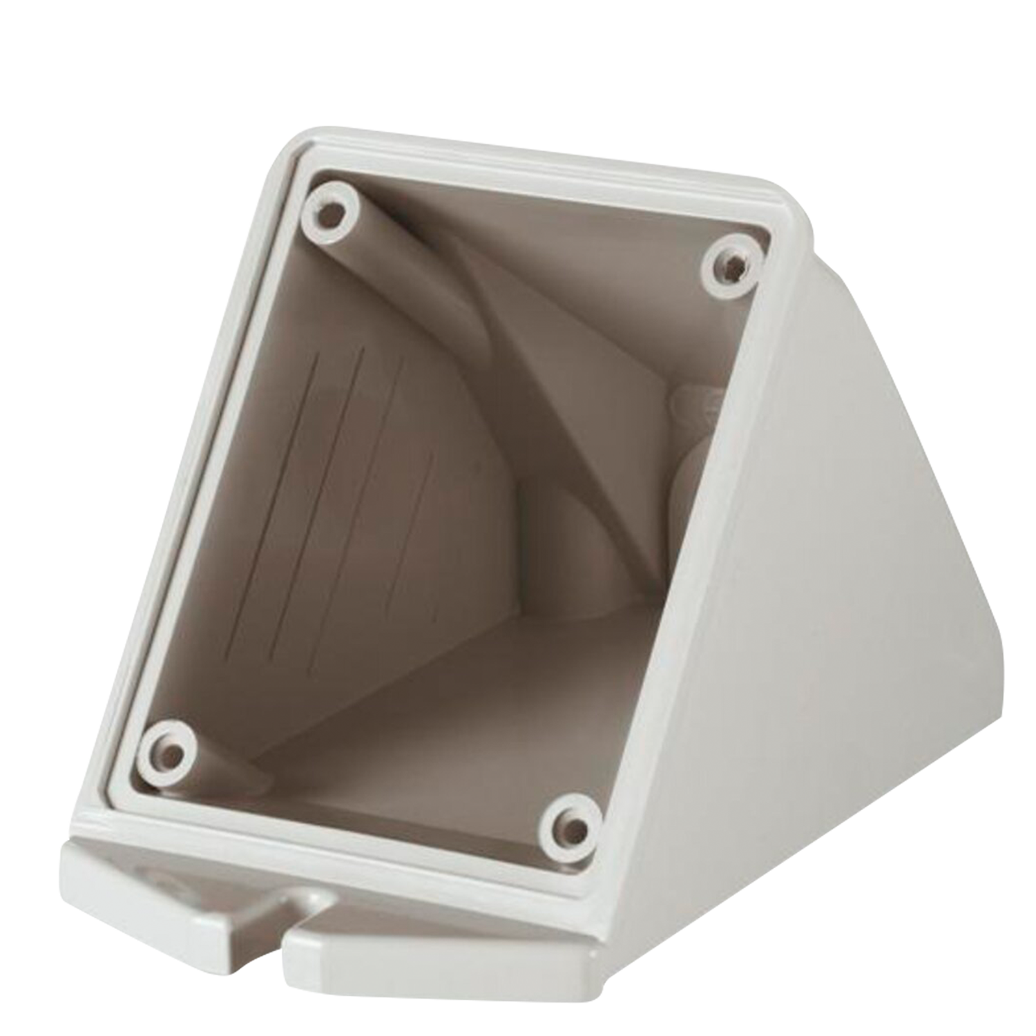 [19648] Caja Inclinada /Toma Termoplástico 16A 70x87mm Interior y Exterior Gris Scame