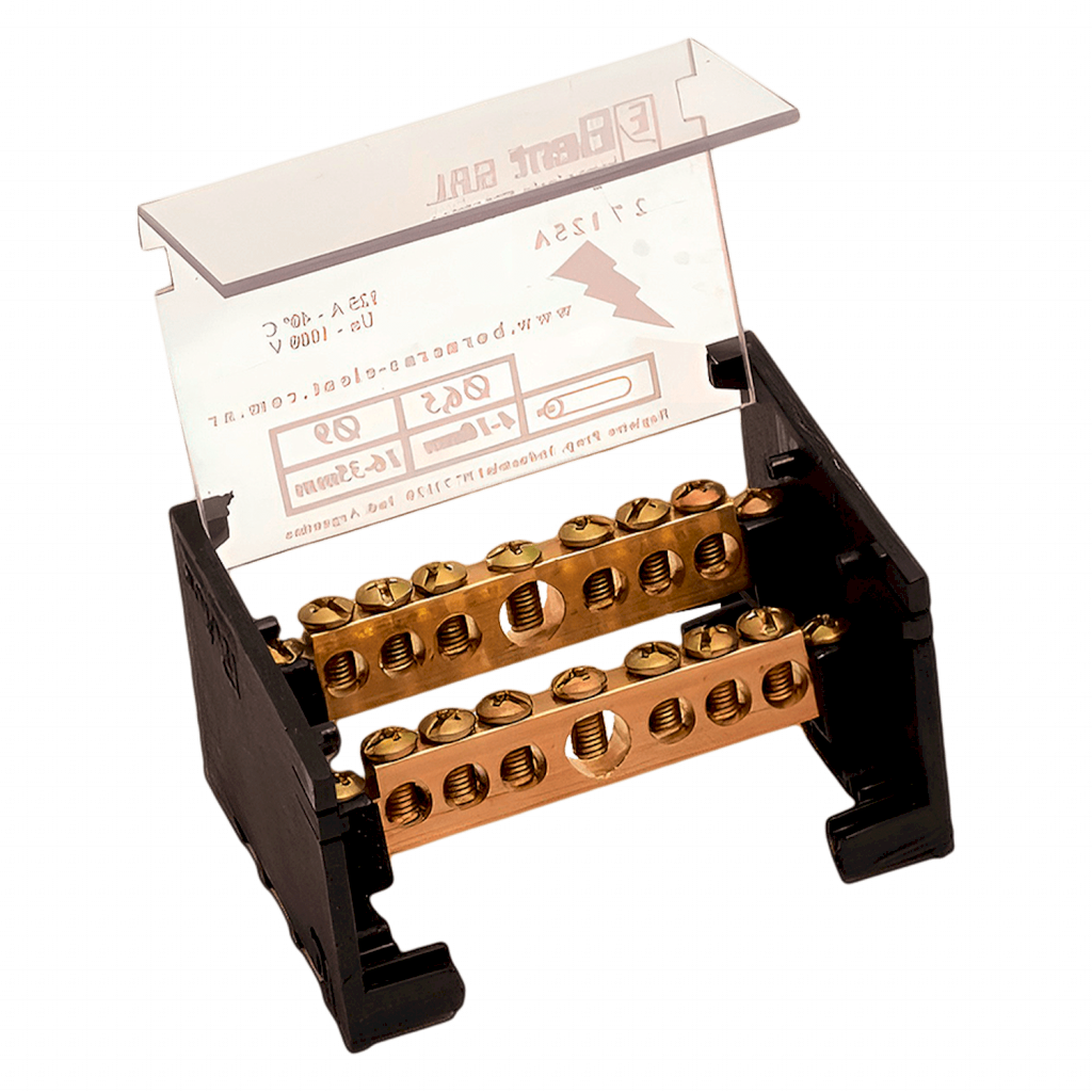 REPARTIDOR TETRAPOLAR 10/250 AMP. C/TAPA -PROF- 4-10-250AP