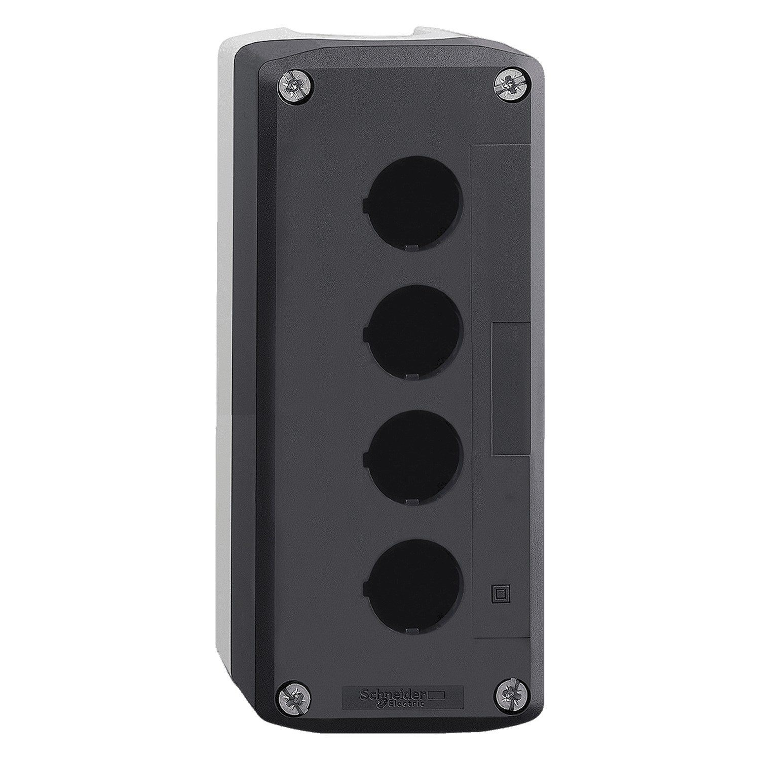 [22268] Caja Pie de Maquina Policarbonato Gris 4 Orificios Schneider Electric