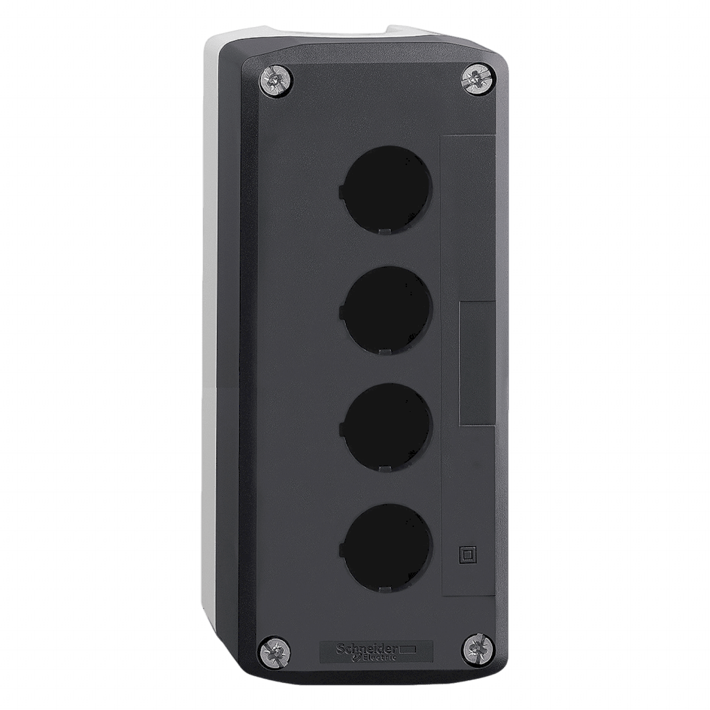 [22268] Caja Pie de Maquina Policarbonato Gris 4 Orificios Schneider Electric