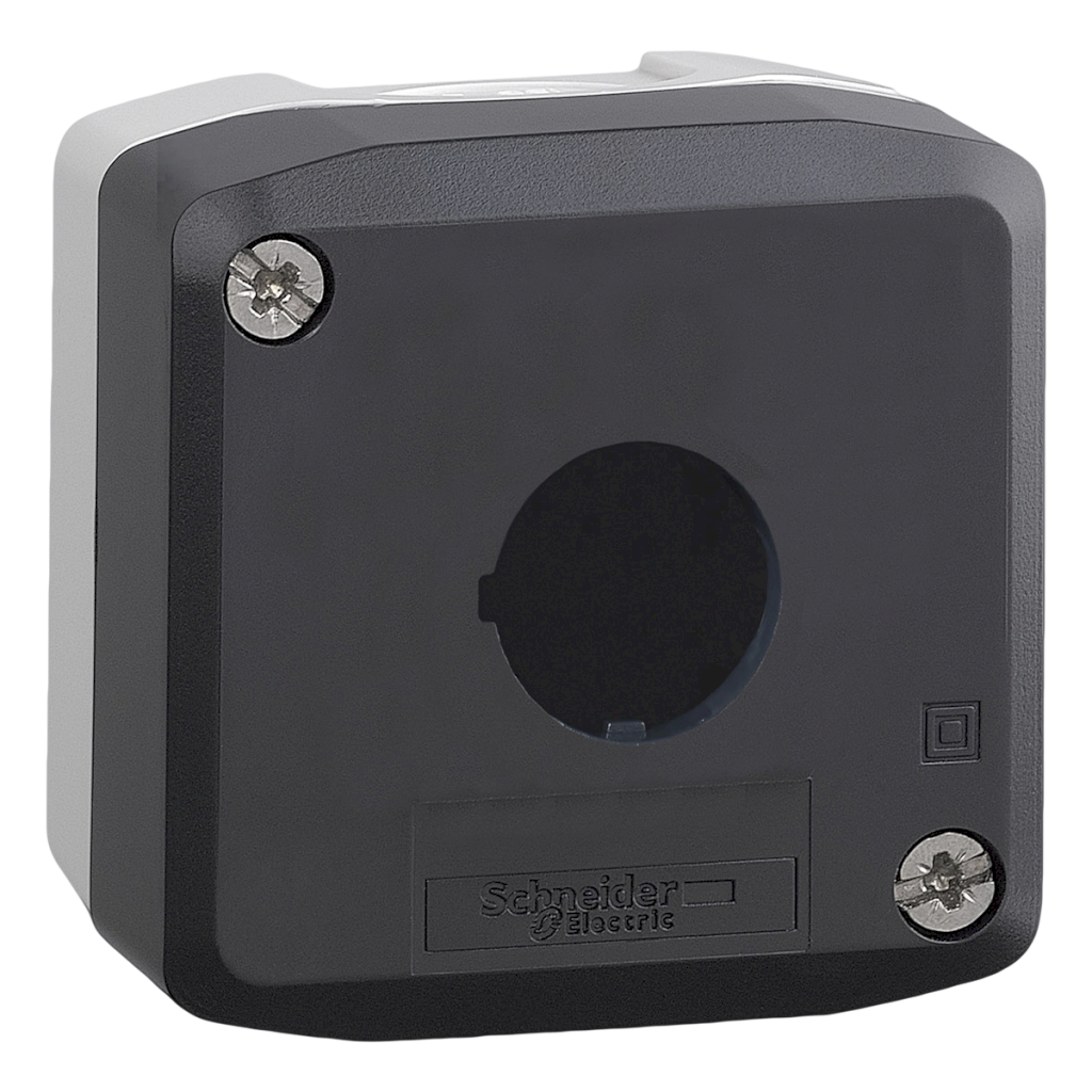 [22593] Caja Pie de Maquina Policarbonato Gris 1 Orificio Schneider Electric