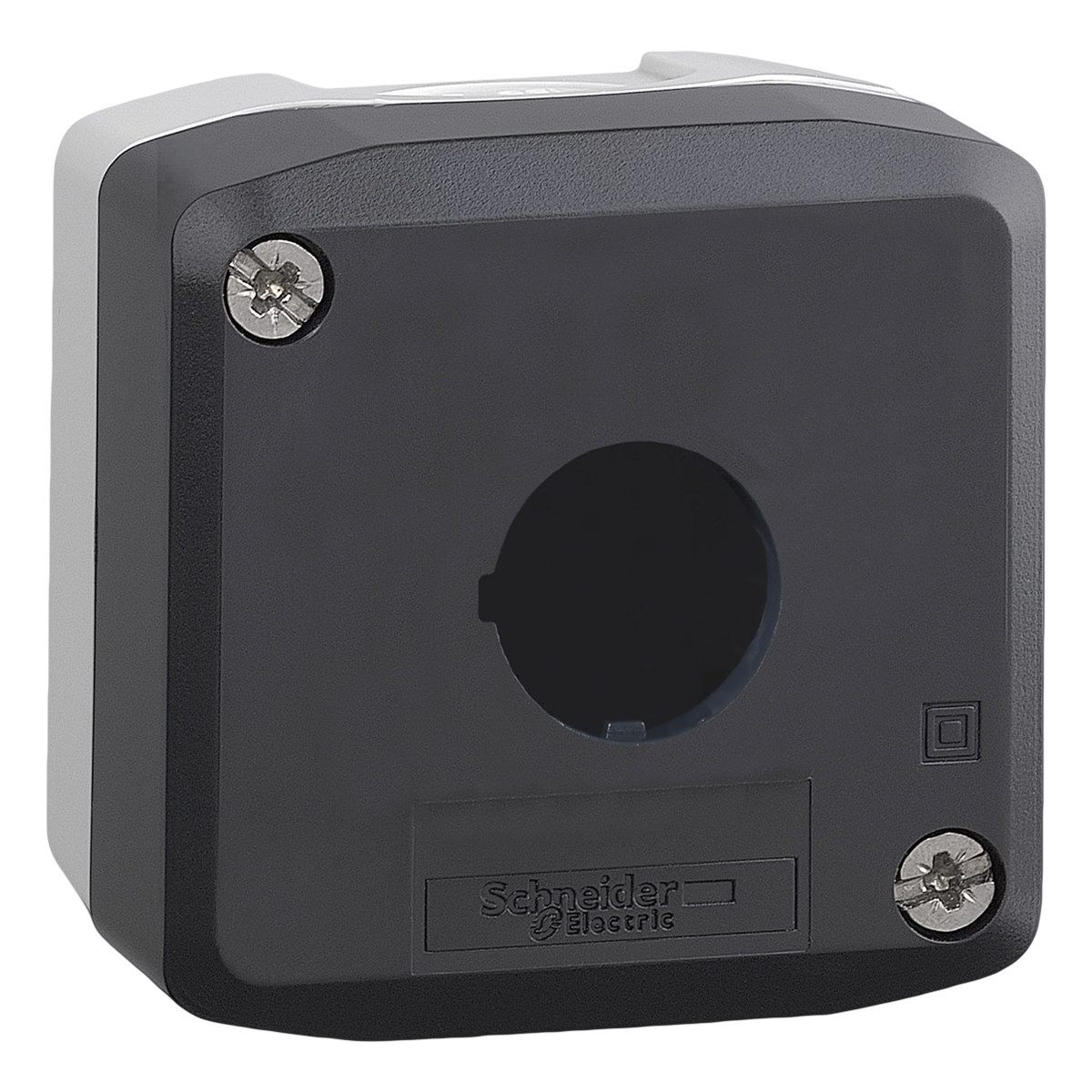 [22593] Caja Pie de Maquina Policarbonato Gris 1 Orificio Schneider Electric