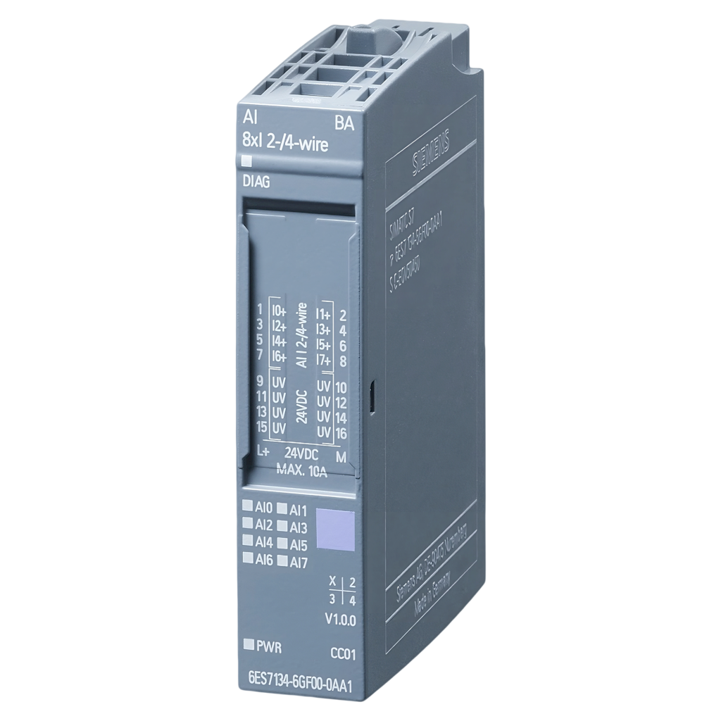 [24934] Módulo S7-1500SP/ET200SP 8 E/Analog. Conector Alimen. Bus/Distribucion Bus Montaje Riel DIN 24VCC Siemens