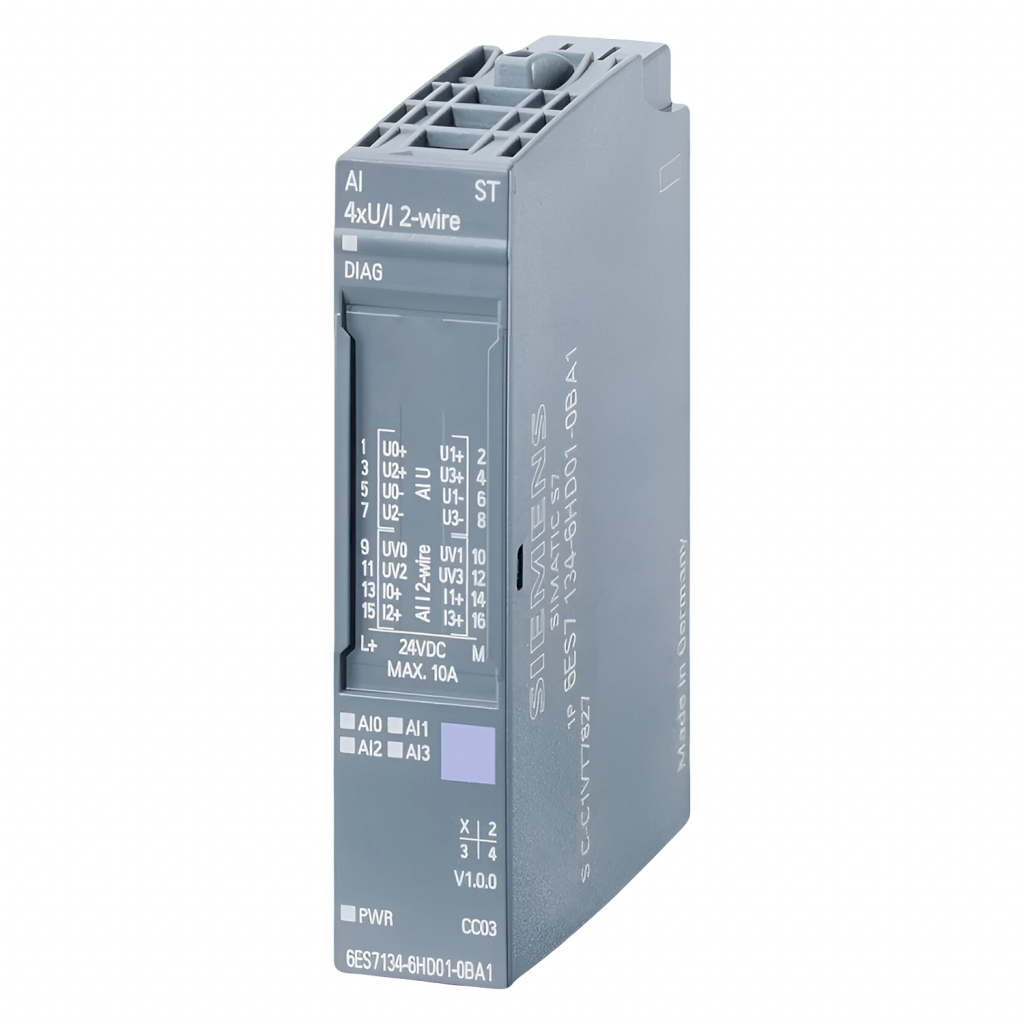 Modulo S7-1500SP/ET200SP 8 E/Analog. Conector Alimen. Bus/Distribucion Bus Montaje Riel DIN 24VCC Siemens